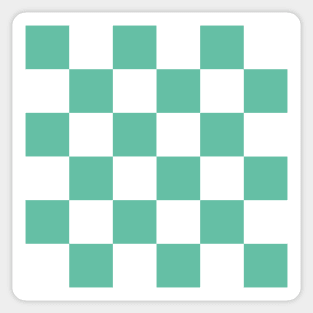 Aqua and white checkerboard print Sticker